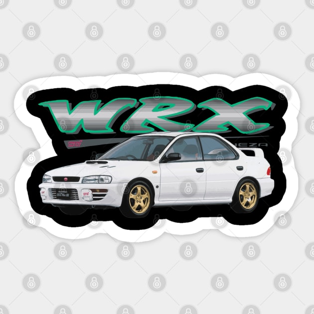 JDM Impreza WRX STI GC8 Version 3 III type r aspen white colin mcrae Sticker by cowtown_cowboy